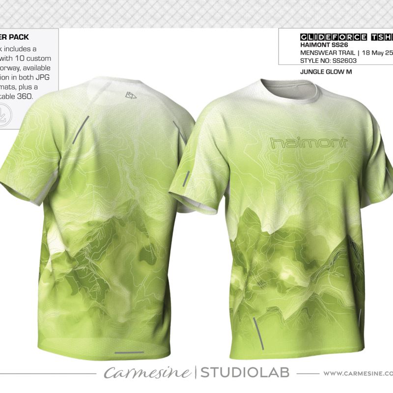 Orange, cream and dark grey abstract marble pattern applied to T-shirt front and back