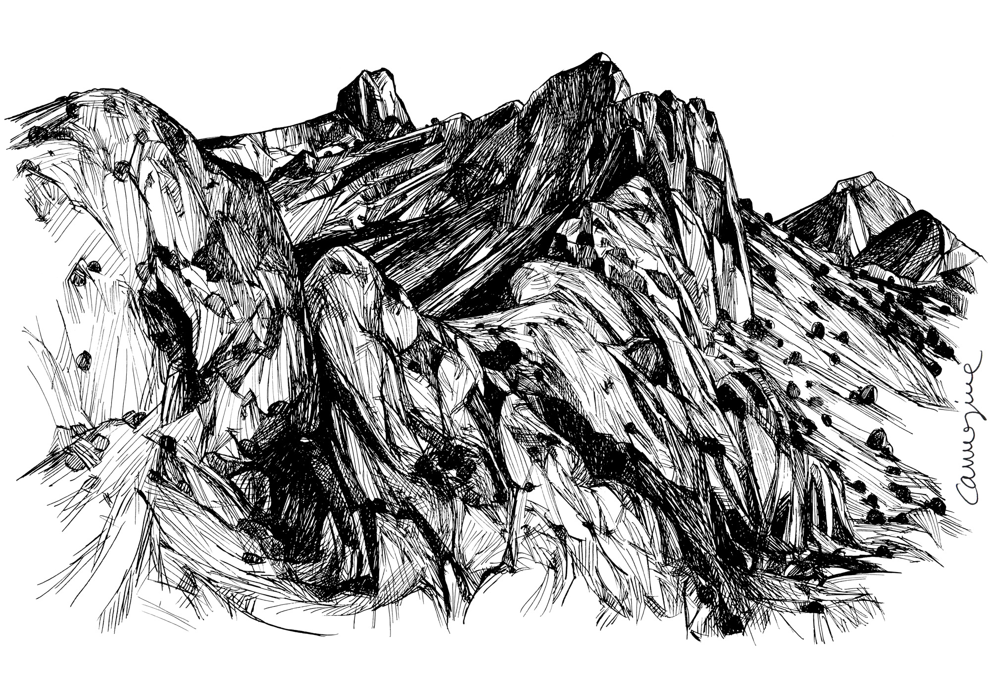 Рисунки горе. Горы Графика. Скалы в графике. Горы в графике. Фактура камня в графике.