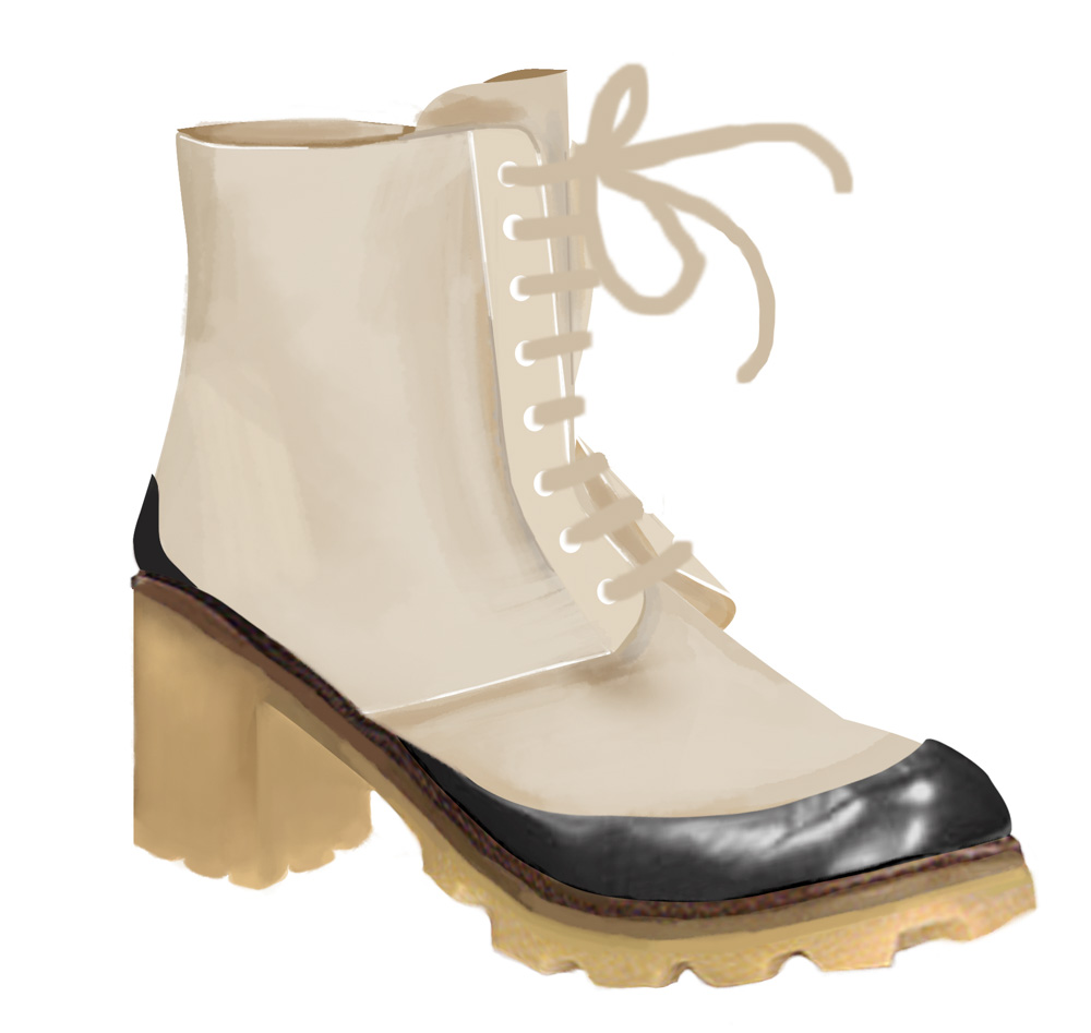 Outdoor and urban footwear with a high end fashion component